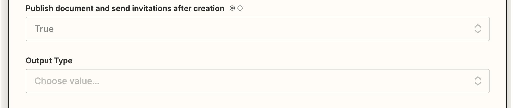 output type and date